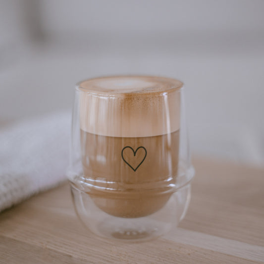 Verre double paroi 200ml cœur