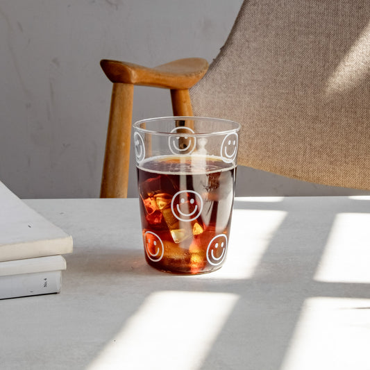 Trinkglas Smileys weiß | Eulenschnitt