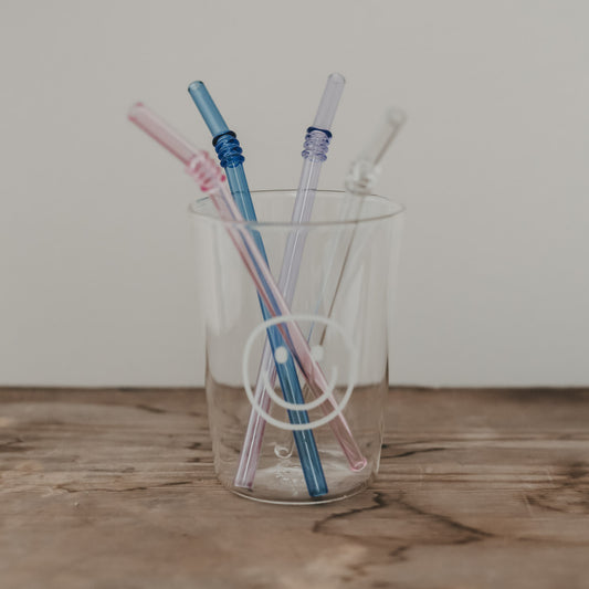 Strohhalme geknickt aus Glas 20cm Rosa im 4er Set | Eulenschnitt