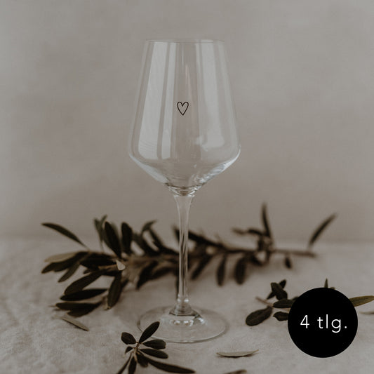Verres à vin cœur 390ml en lot de 4