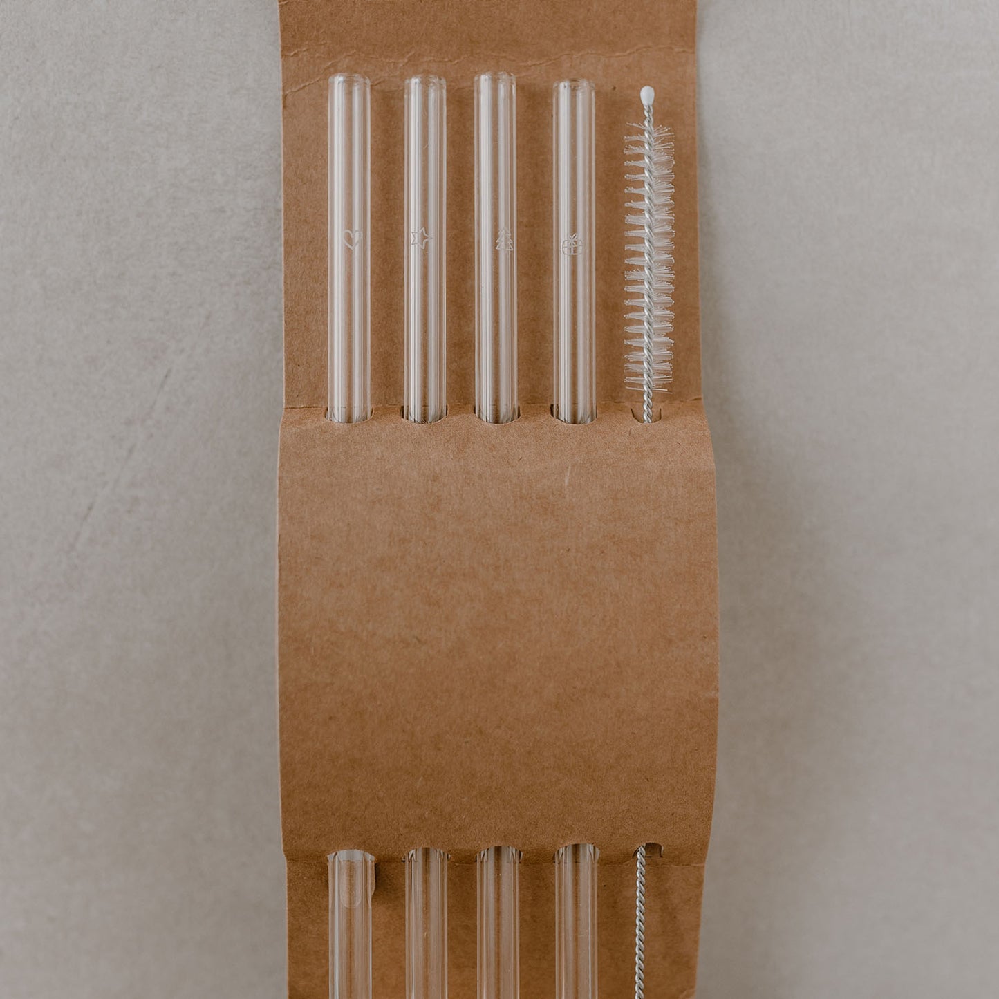 Pailles en verre Noël 20cm en lot de 4