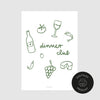 Schlichte Ansicht vom Dinner club-Poster zum Download in verschiedenen Formaten.
