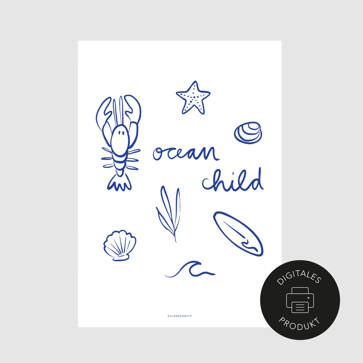 Schlichte Ansicht vom Ocean child-Poster zum Download in verschiedenen Formaten.