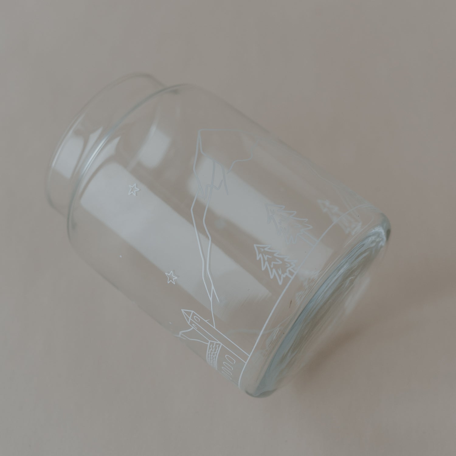 Vase aus Glas groß Schneelandschaft