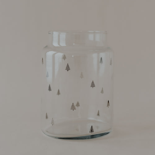 Vase en verre grand sapins