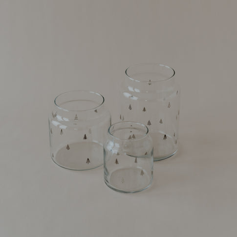 Vase aus Glas groß Tannen