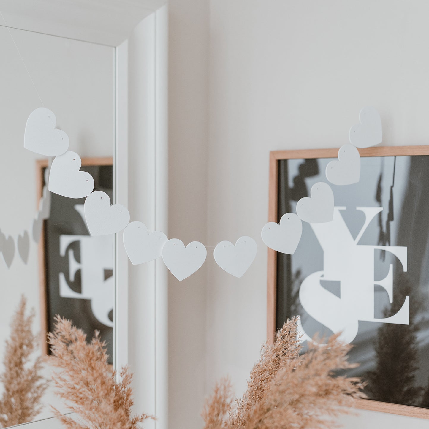 Holzanhänger Herz weiß im 10er Set