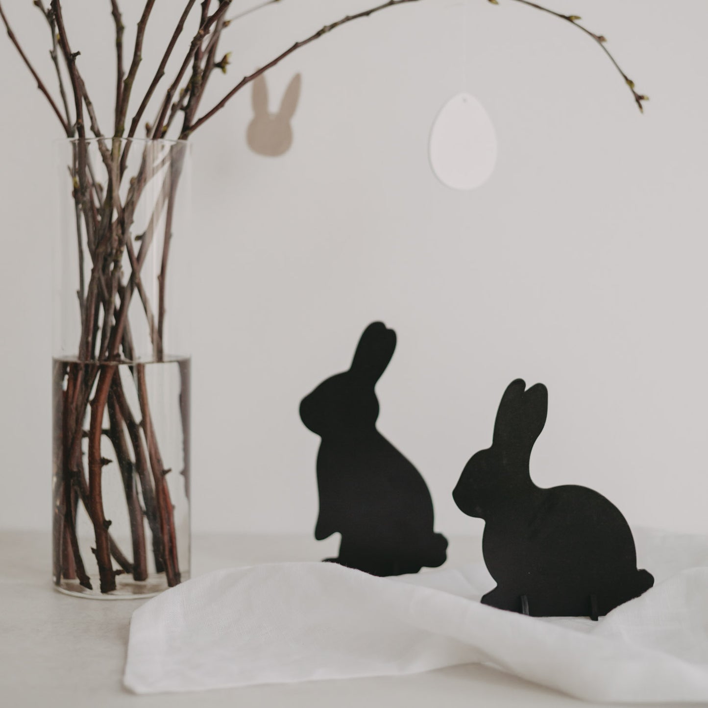 Steckhasen schwarz 2er Set | Eulenschnitt 