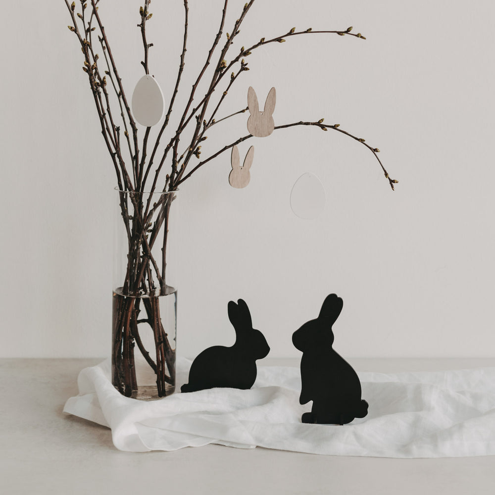 Steckhasen schwarz 2er Set | Eulenschnitt 