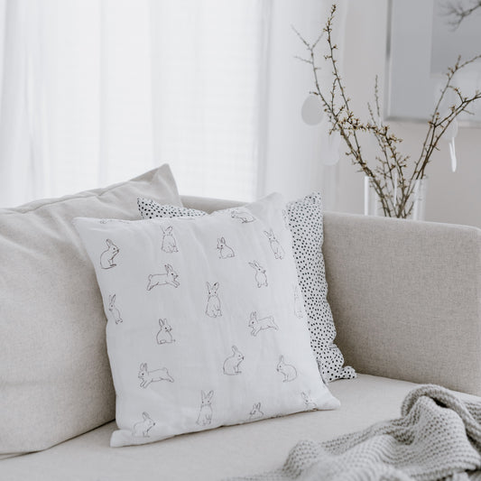 Kissenbezug Kaninchen aus Leinen
