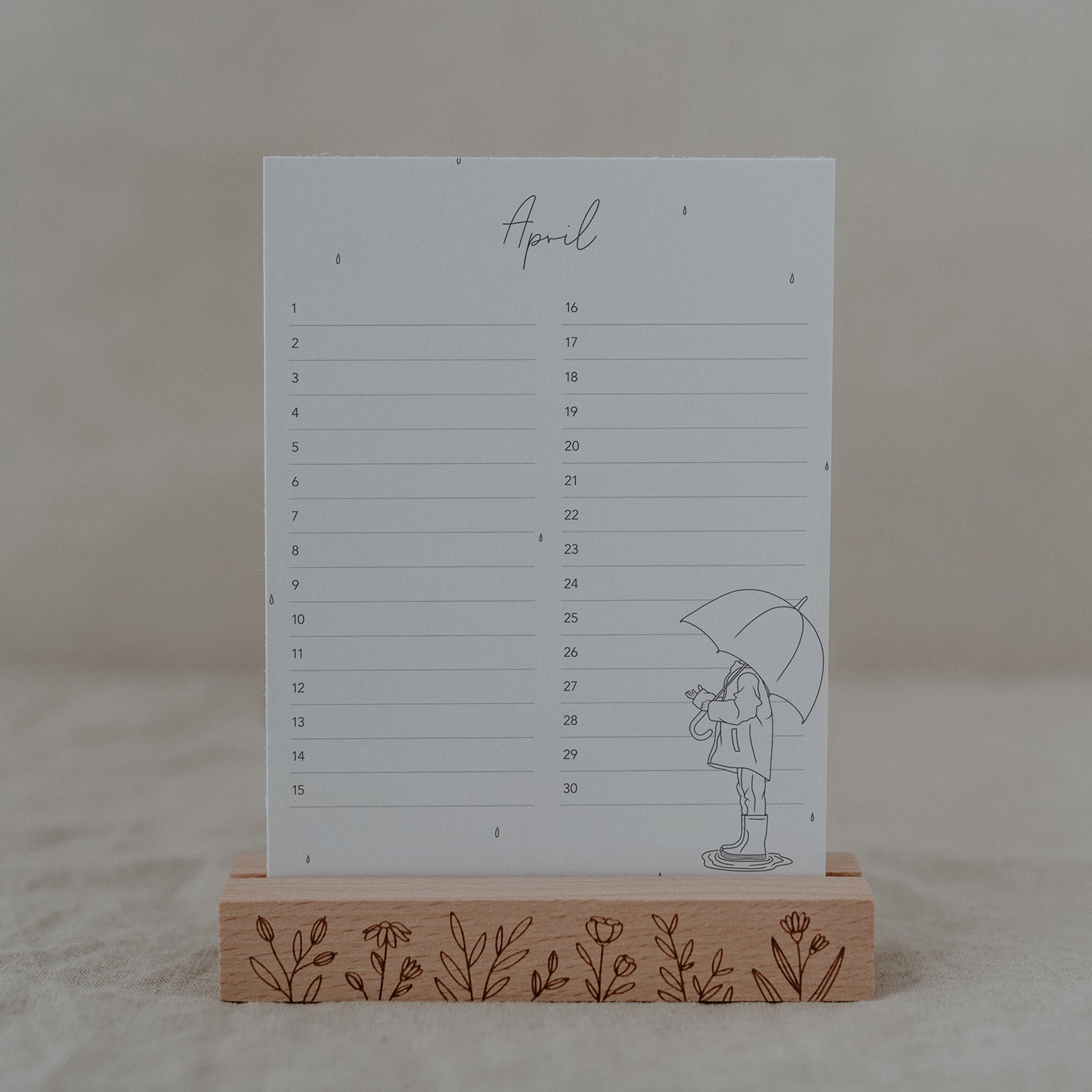 Tischkalender Geburtstage Blumenhand