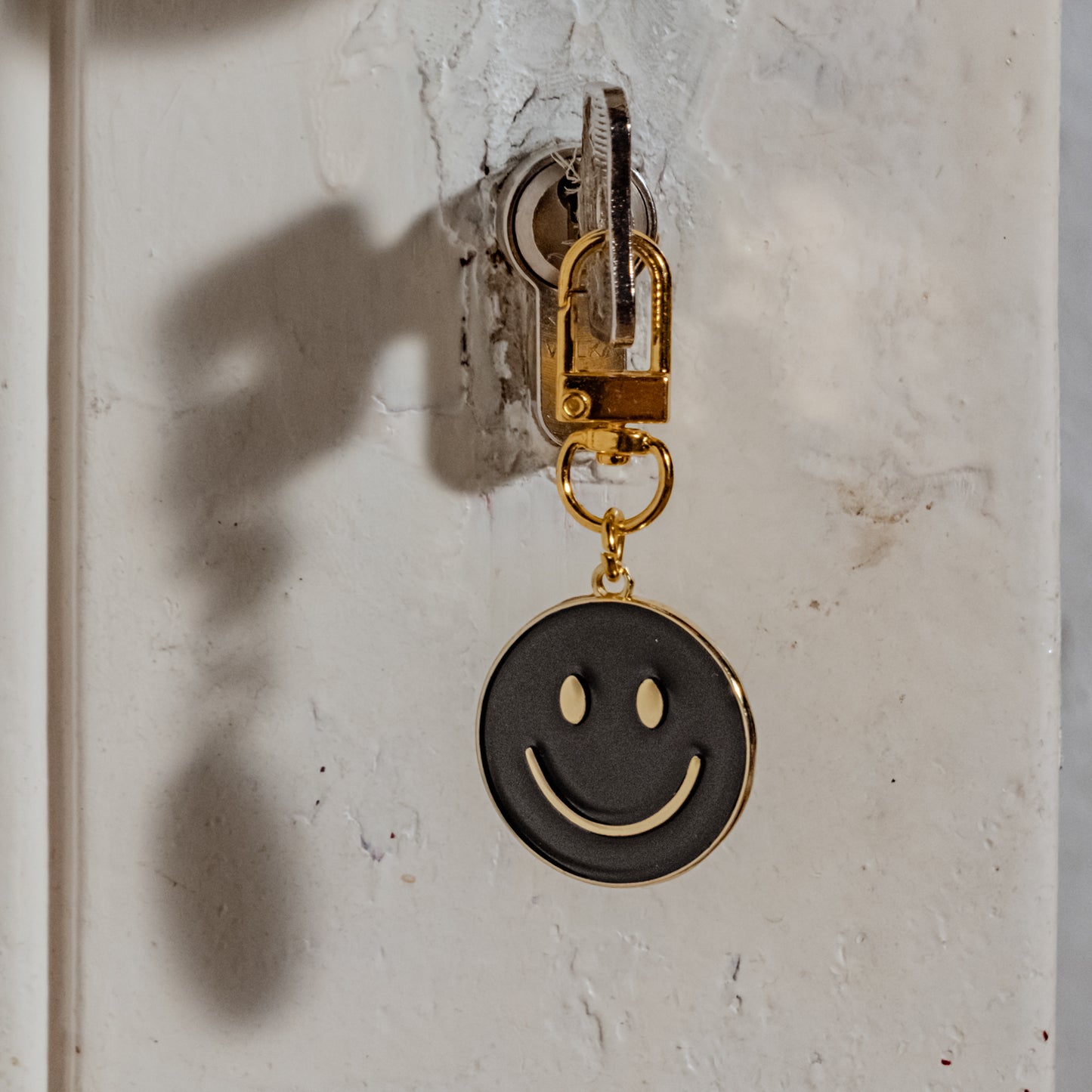 Schlüsselanhänger Smiley Schwarz