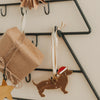 Detail Adventskalender Tanne klein mit Geschenk, Stern und Dackel Anhänger in Weihnachtsoptik
