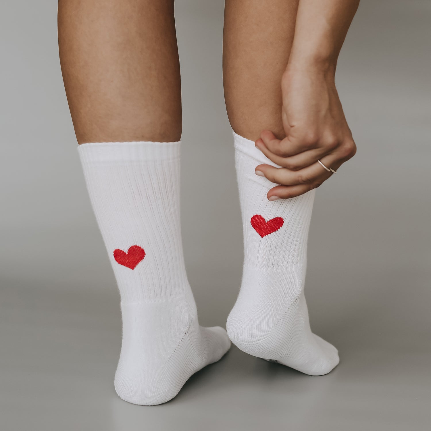 Chaussettes coeur rouge