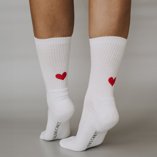 Chaussettes coeur rouge