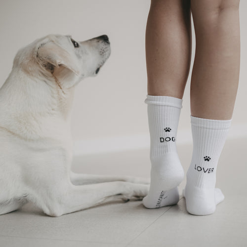 Socken weiß Dog Lover | Eulenschnitt 