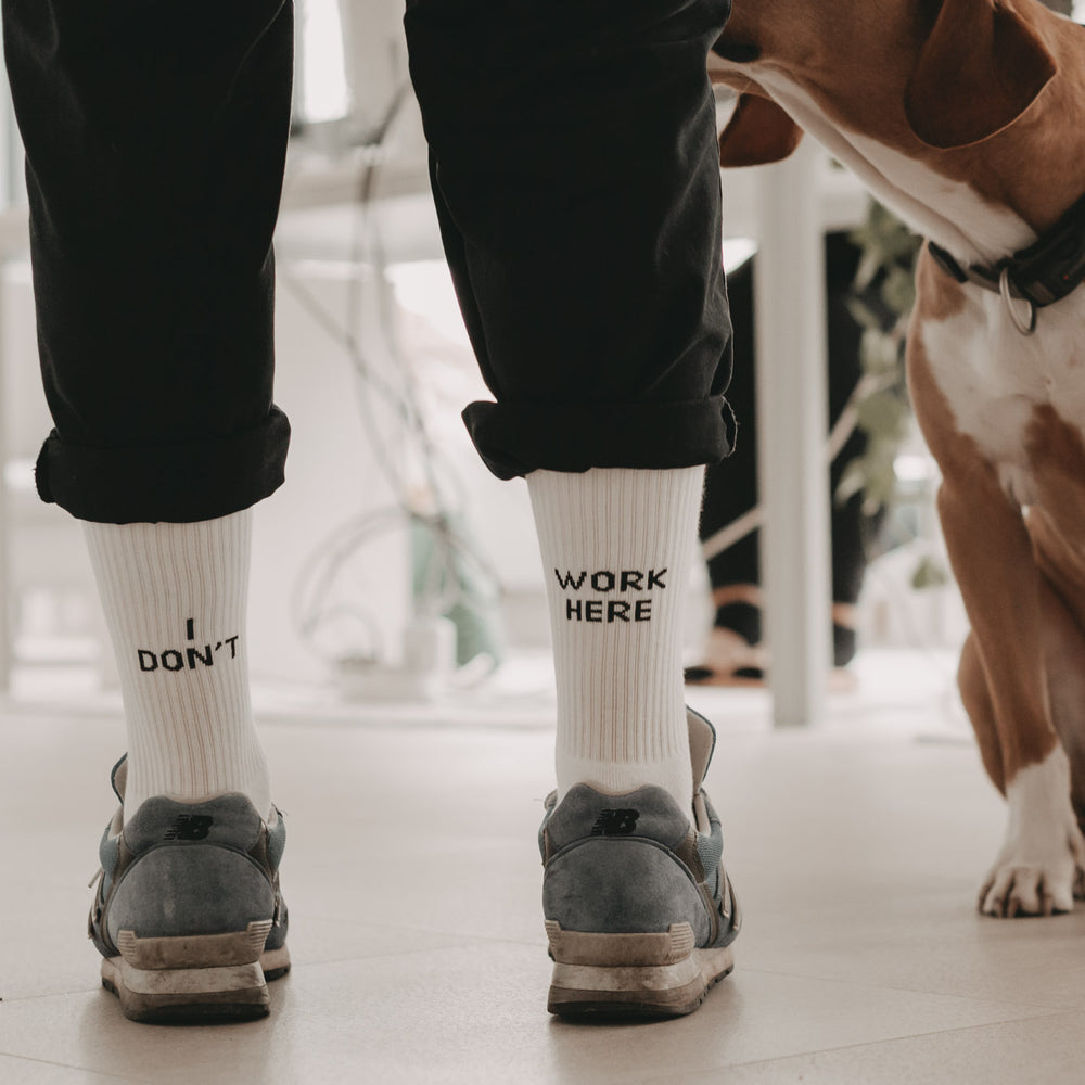 Socken weiß I don't work here