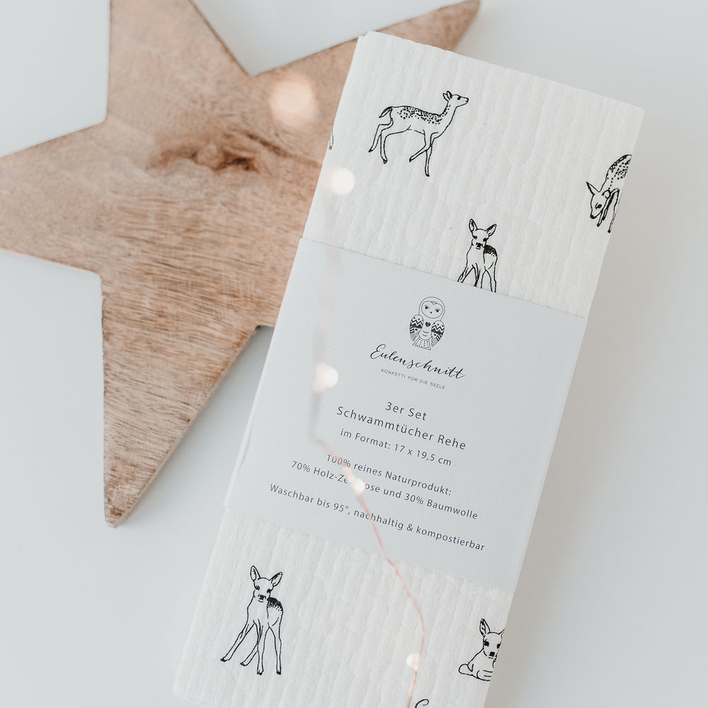 Schwammtücher Rehe 3er Set