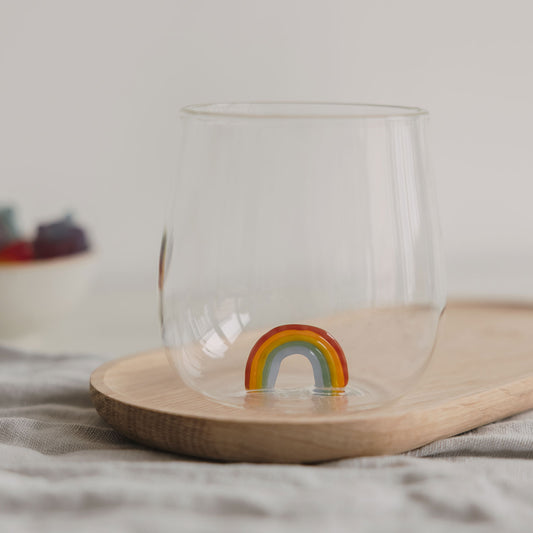 Trinkglas Regenbogenfigur
