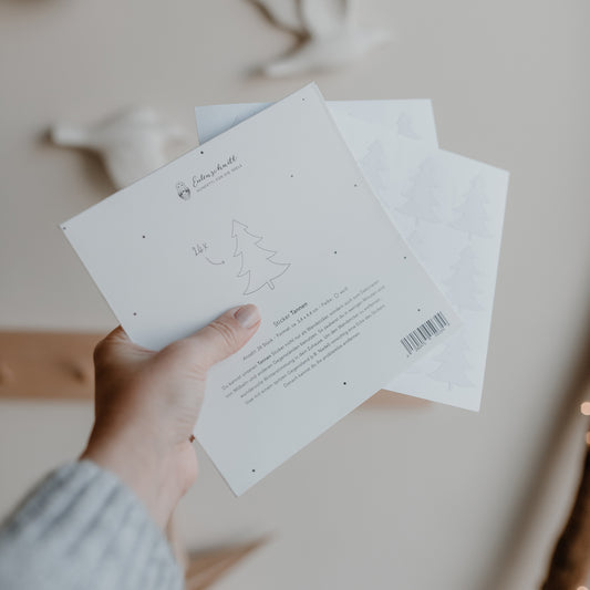 Wandsticker Tannen Weiß