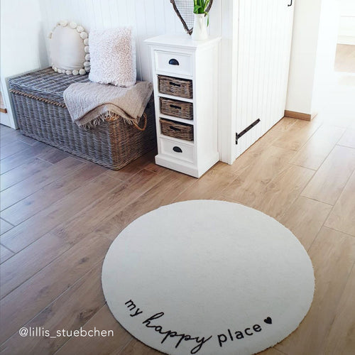 Tapis rond lavable Happy Place