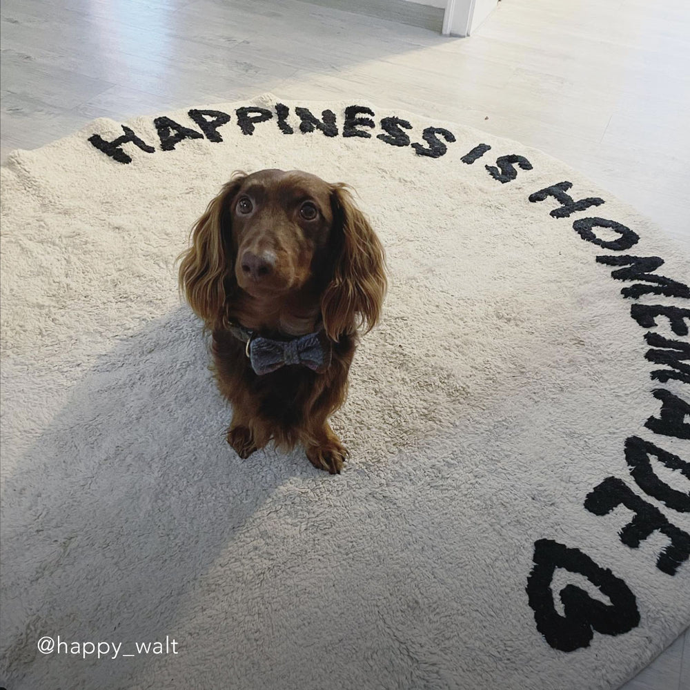 Runder Webteppich Happiness