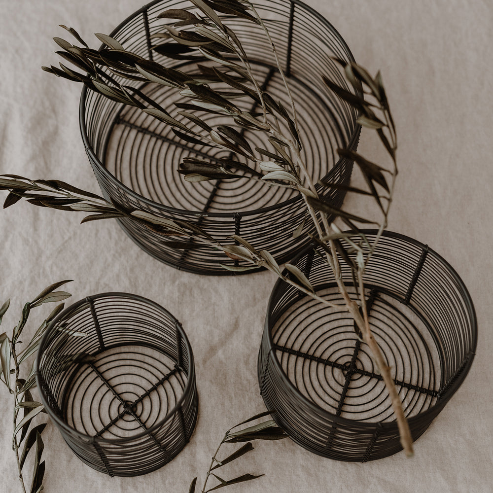 Panier en fil métallique rond de 19 cm