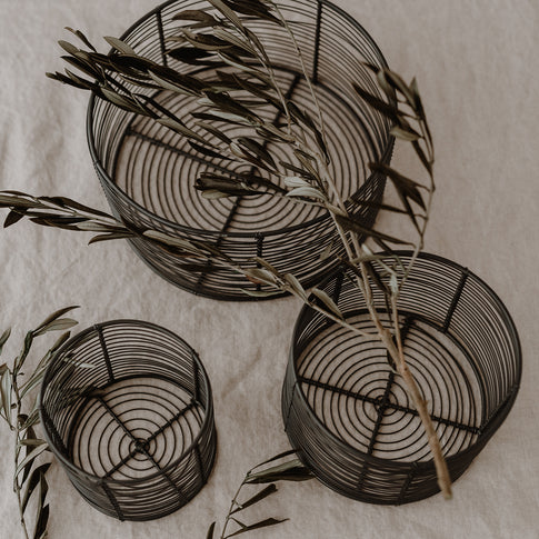 Panier en fil métallique rond de 19 cm