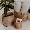 Petit panier de rangement en jute