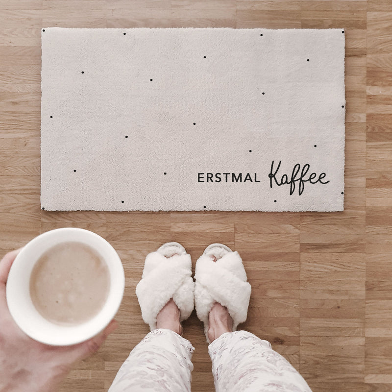 Waschbare Fußmatte Erstmal Kaffee