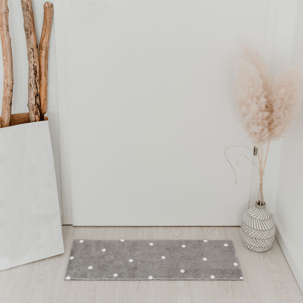 Kleine waschbare Fußmatte Weiße Punkte
