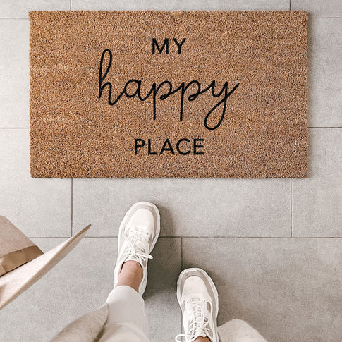 Kokos Fußmatte Happy Place | Eulenschnitt 