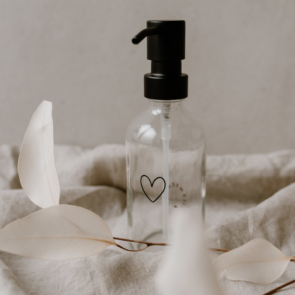 Distributeur de savon Coeur transparent 250ml