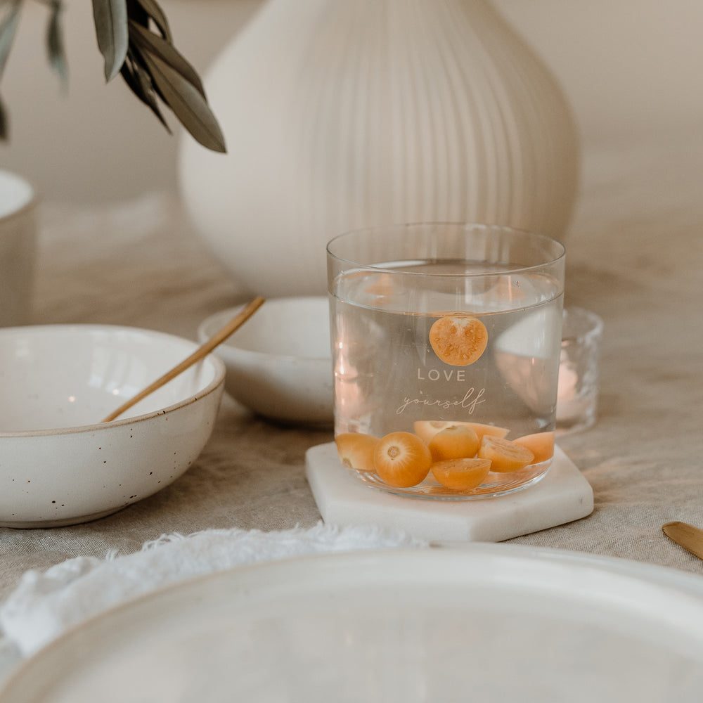 Verre à eau en lot de 2 Selflove blanc