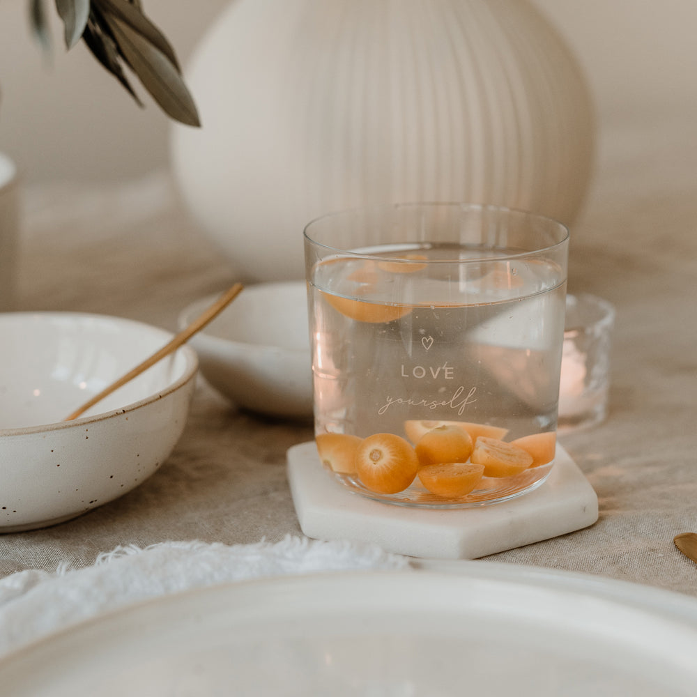 Verre à eau en lot de 2 Selflove blanc