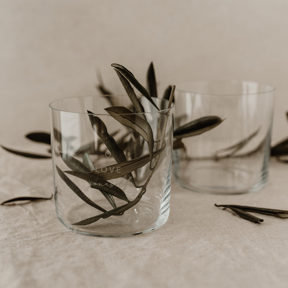 Verre à eau en lot de 2 Selflove blanc