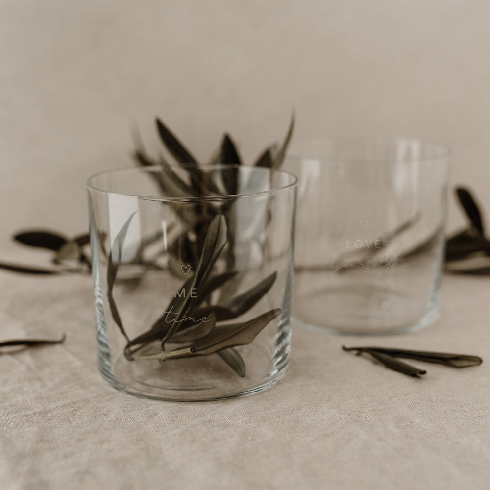 Verre à eau en lot de 2 Selflove blanc