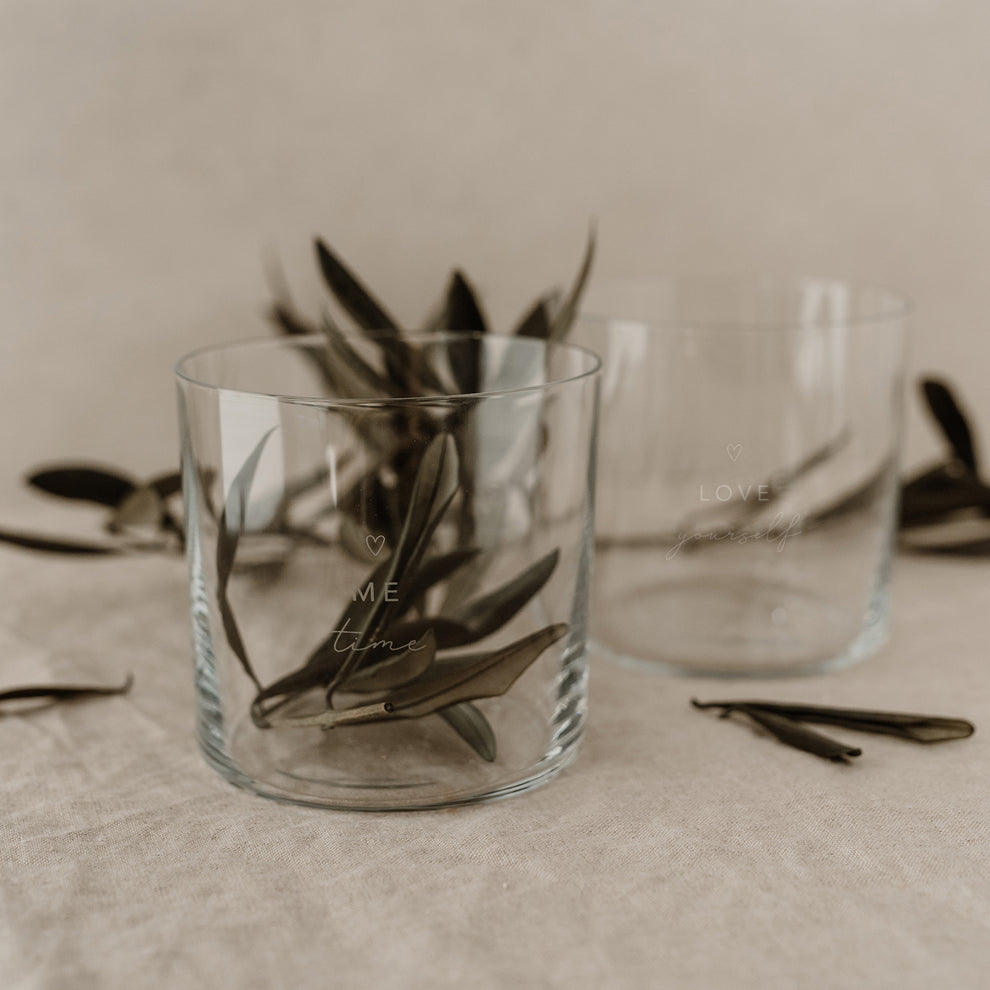 Verre à eau en lot de 2 Selflove blanc