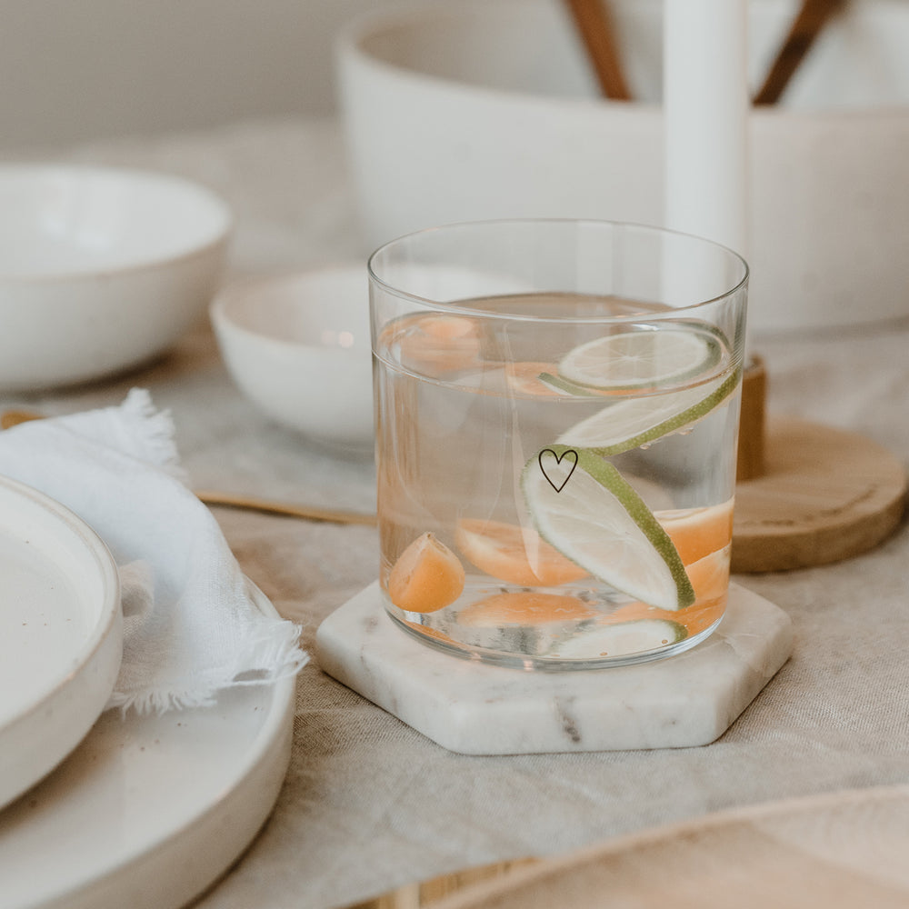 Trinkglas im 2er Set Herz schwarz