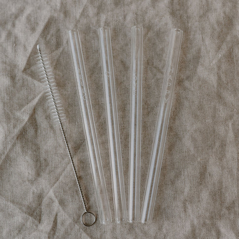 Strohhalme Hello Love aus Glas 13cm im 4er Set