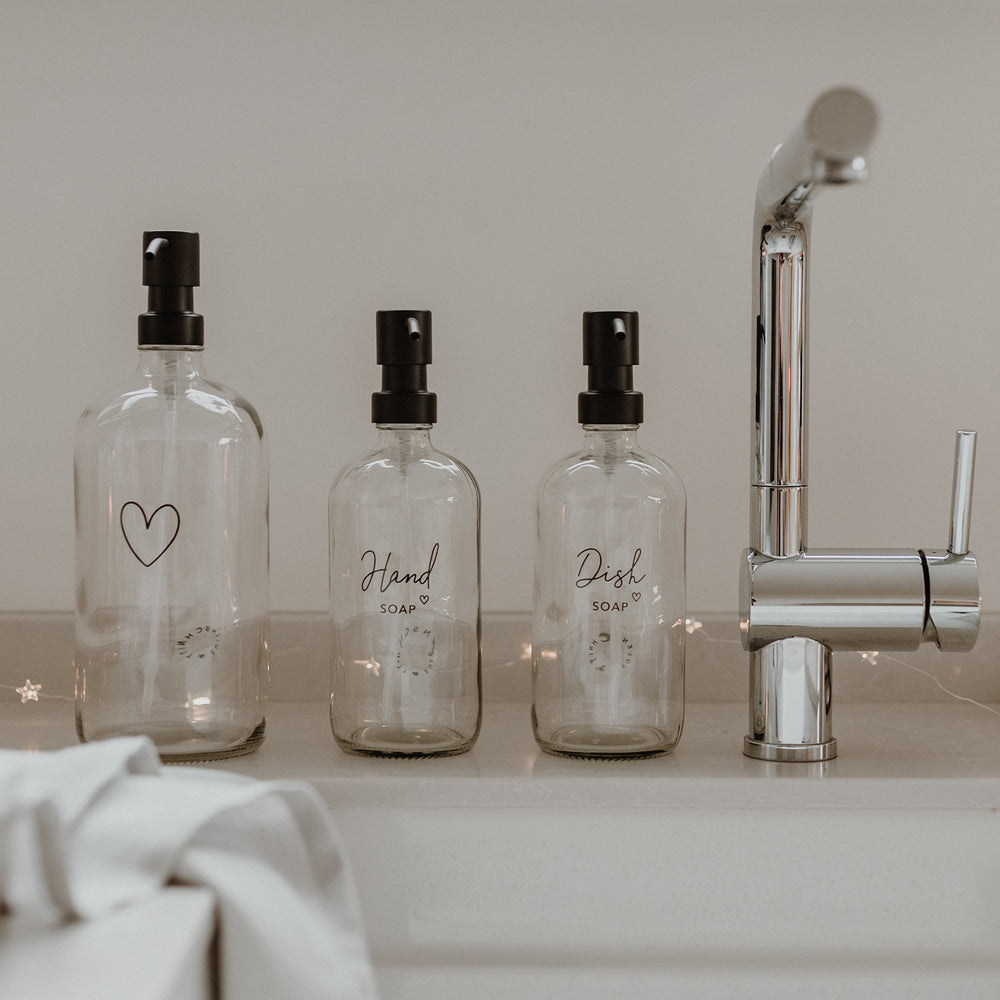 Seifenspender Herz transparent 1L