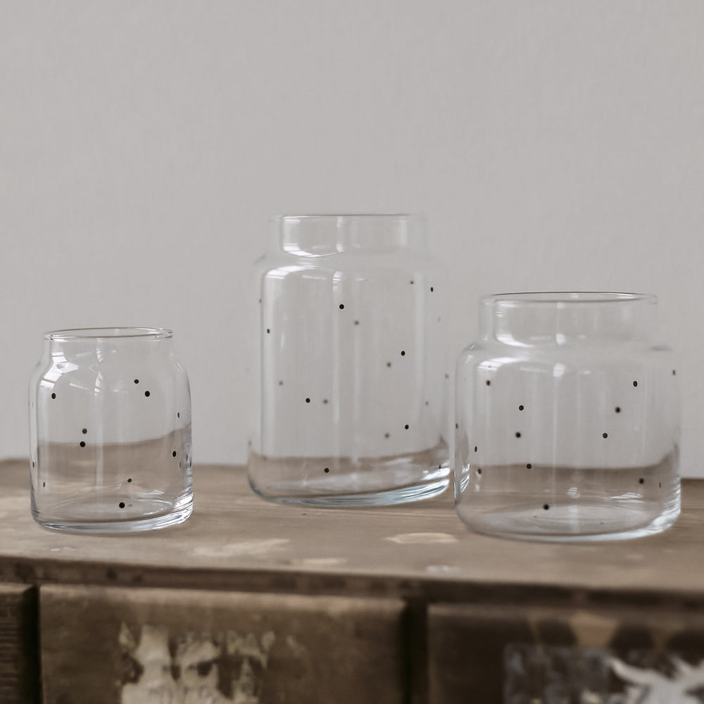 Vase aus Glas klein Punkte
