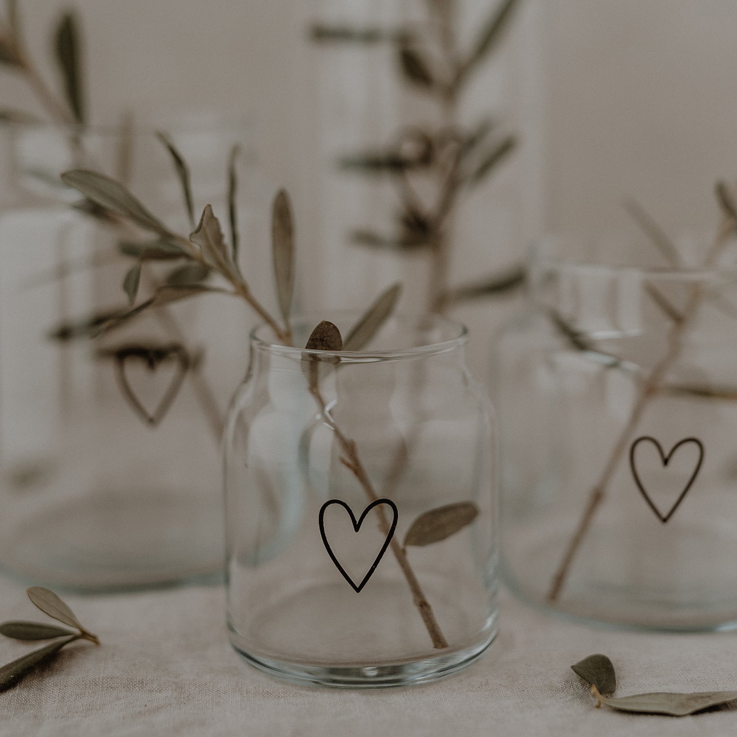 Vase en verre petit coeur