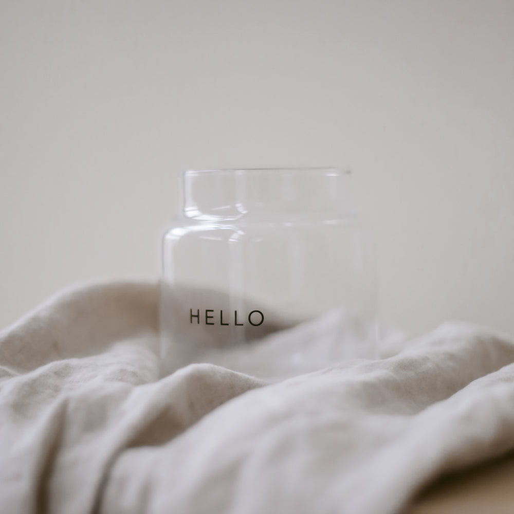 Vase aus Glas mittel Hello