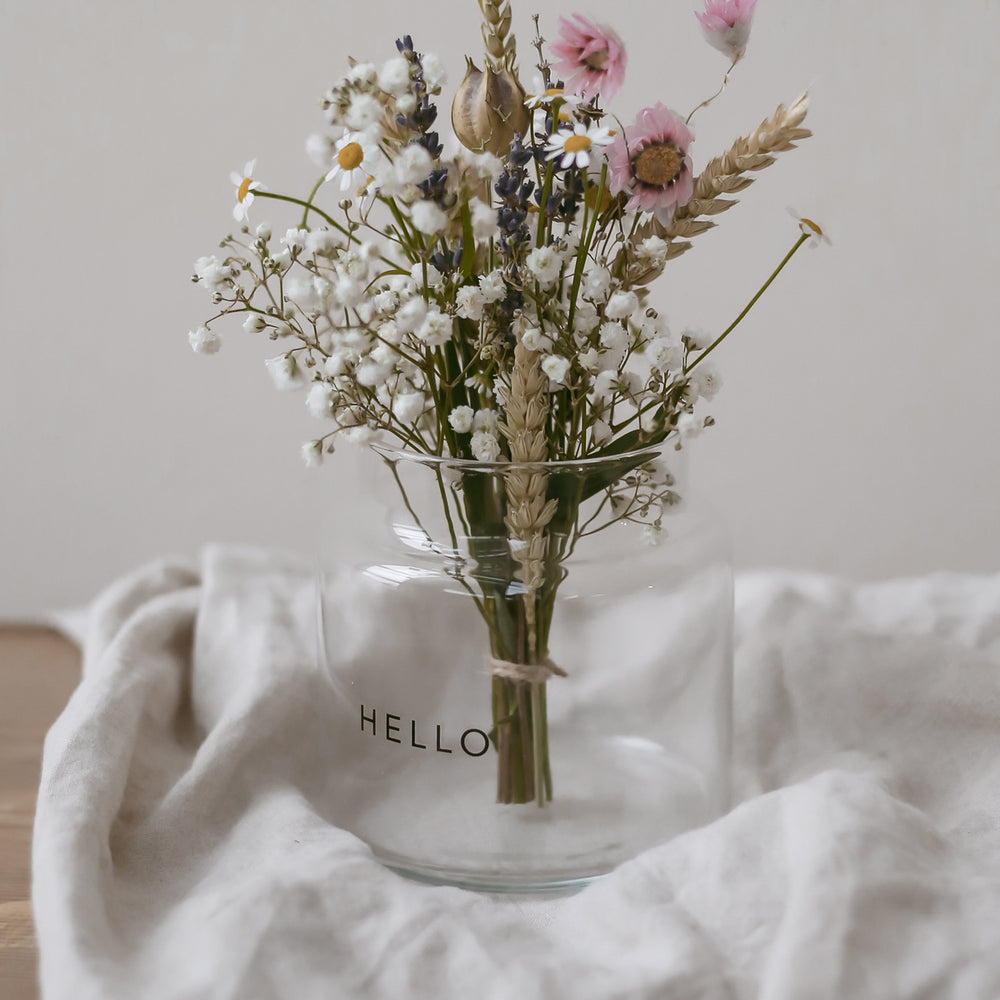Vase aus Glas mittel Hello
