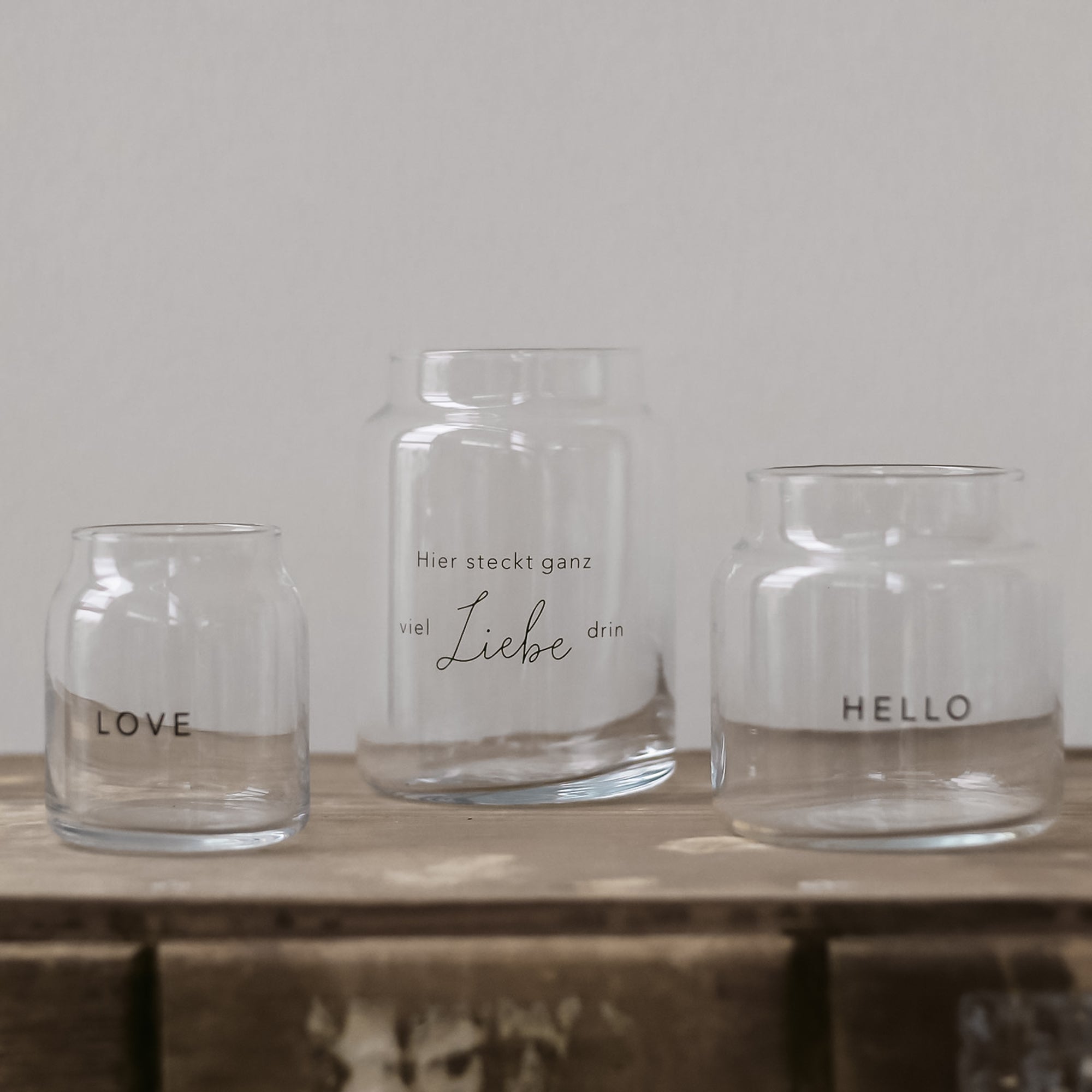 Vase aus Glas mittel Hello