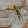 Vase en verre avec un coeur