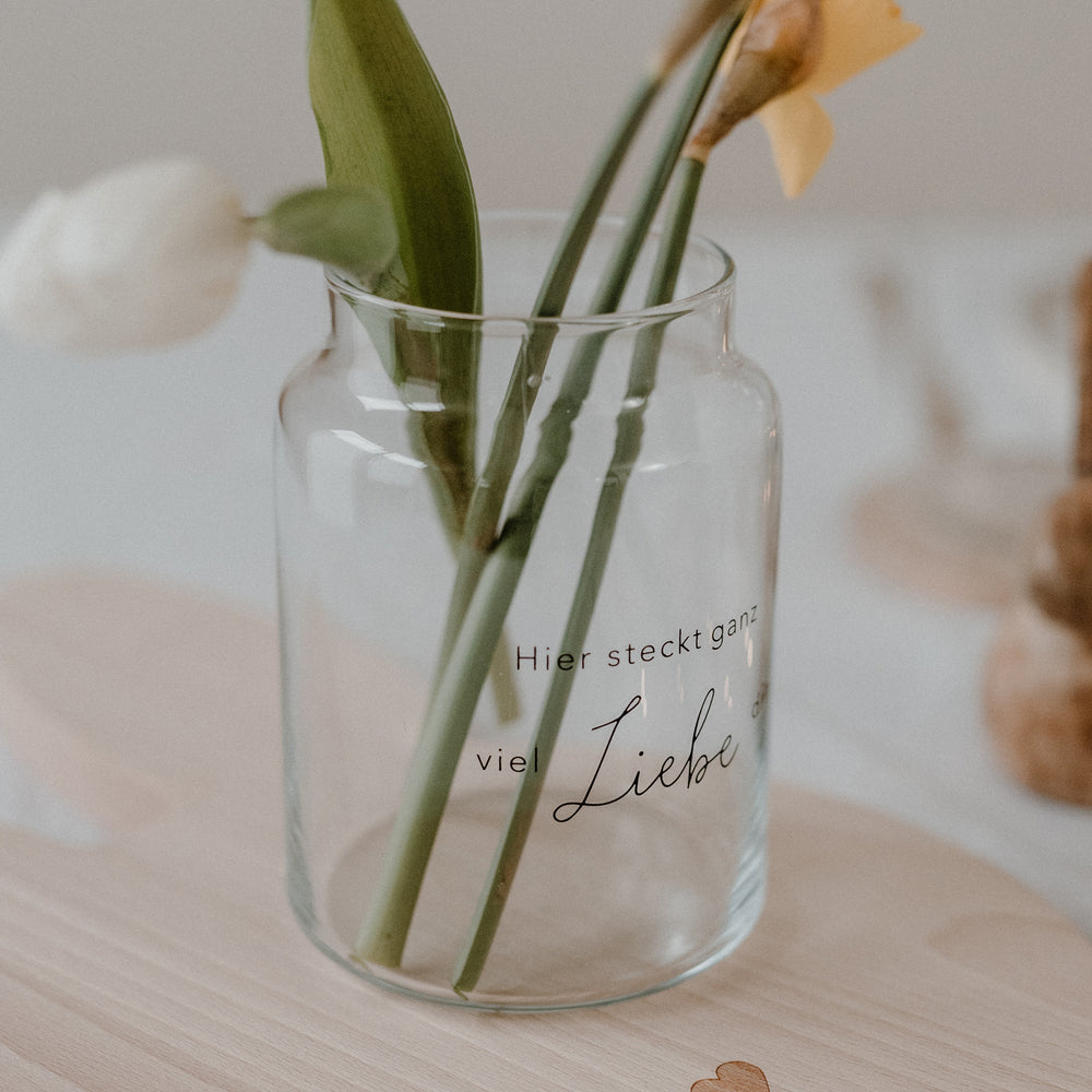 Vase aus Glas groß Liebe