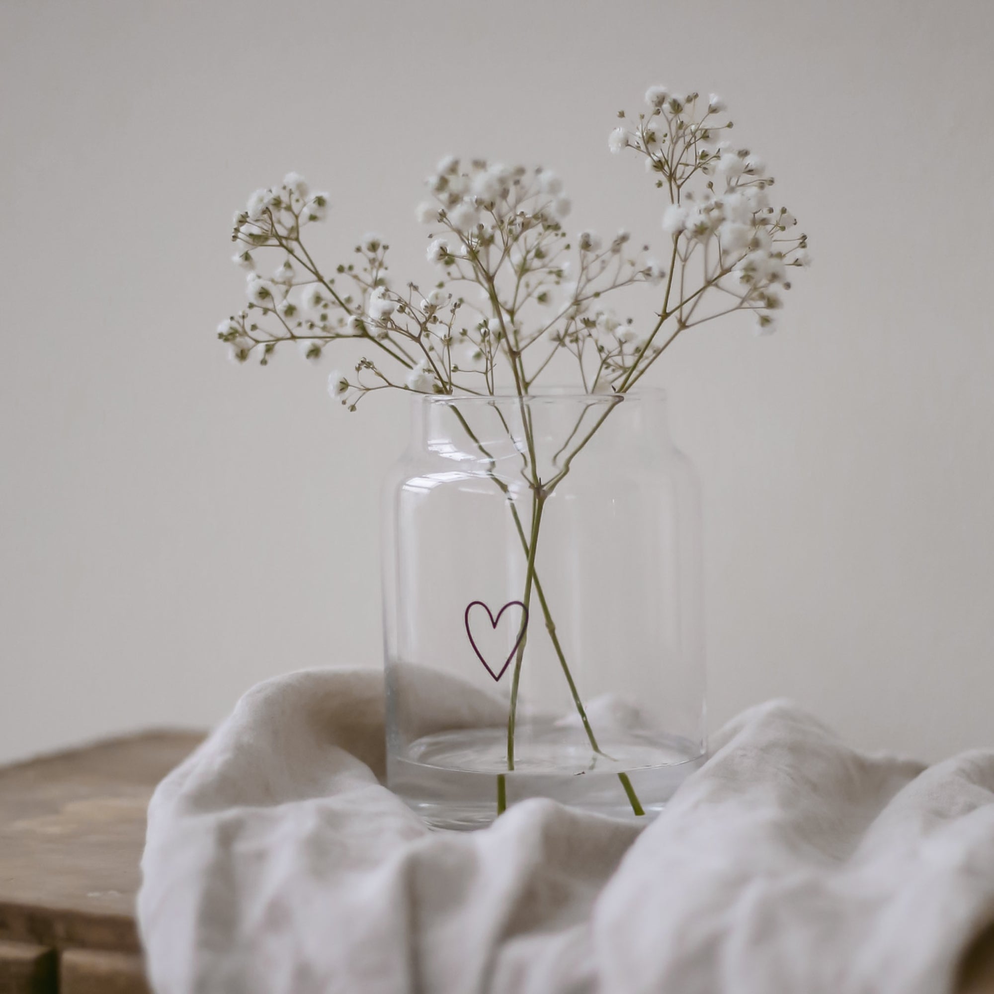 Vase en verre grand coeur