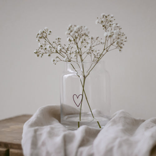 Vase en verre grand coeur